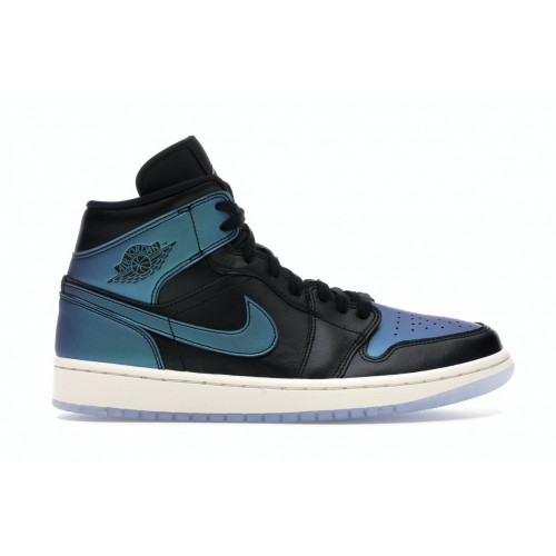 Кроссы Jordan 1 Mid Iridescent Black (W) - женская сетка размеров