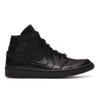 Женские кроссовки Jordan 1 Mid Black Snakeskin (W)