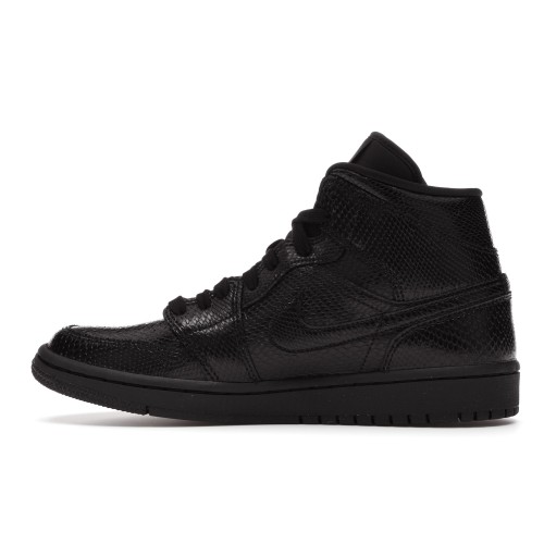Кроссы Jordan 1 Mid Black Snakeskin (W) - женская сетка размеров