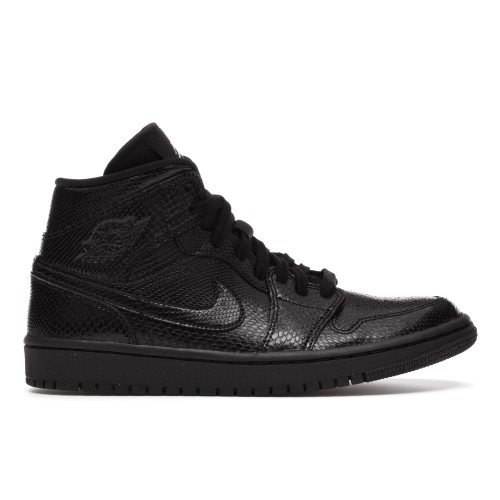 Кроссы Jordan 1 Mid Black Snakeskin (W) - женская сетка размеров