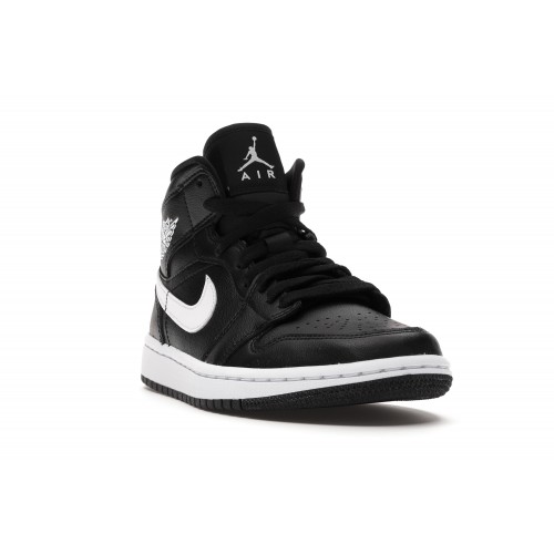 Кроссы Jordan 1 Mid Black White (W) - женская сетка размеров