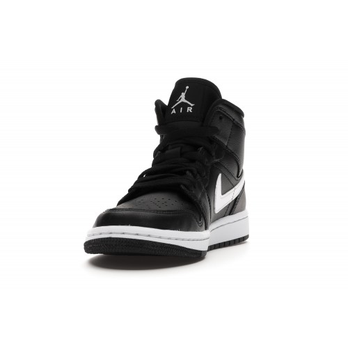 Кроссы Jordan 1 Mid Black White (W) - женская сетка размеров