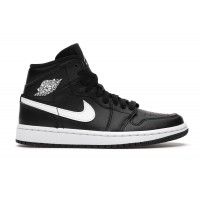 Женские кроссовки Jordan 1 Mid Black White (W)
