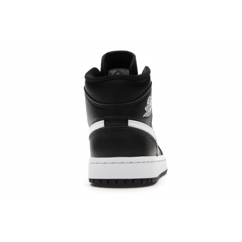 Кроссы Jordan 1 Mid Black White (W) - женская сетка размеров