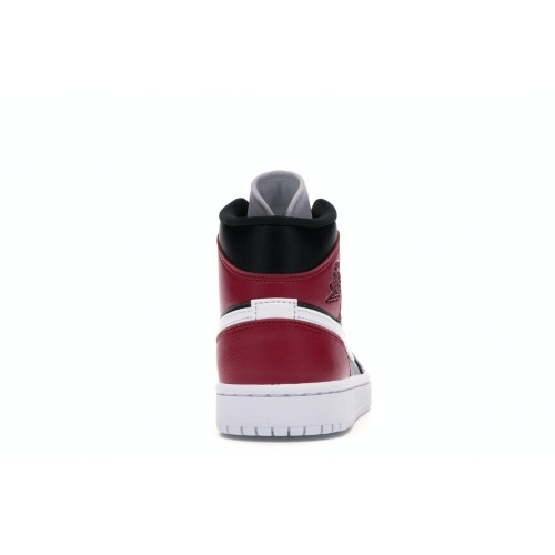 Кроссы Jordan 1 Mid Black Noble Red (W) - женская сетка размеров