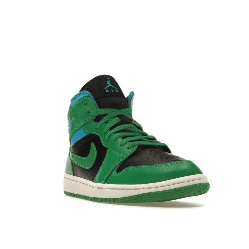 Кроссы Jordan 1 Mid Lucky Green Aquatone (W) - женская сетка размеров