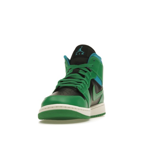 Кроссы Jordan 1 Mid Lucky Green Aquatone (W) - женская сетка размеров