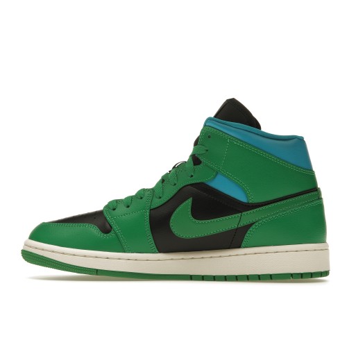 Кроссы Jordan 1 Mid Lucky Green Aquatone (W) - женская сетка размеров