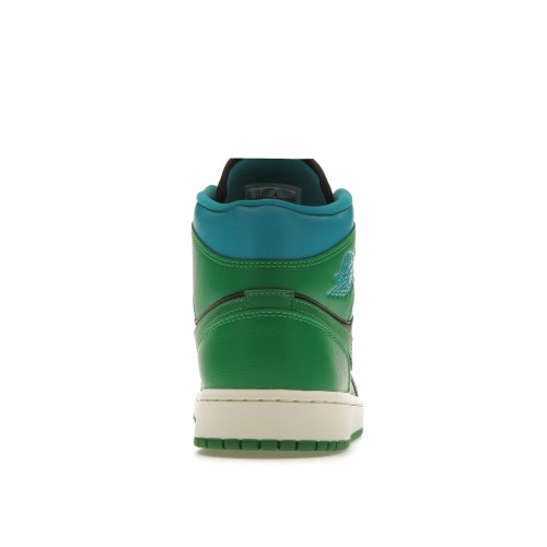 Кроссы Jordan 1 Mid Lucky Green Aquatone (W) - женская сетка размеров