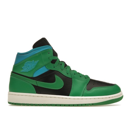 Кроссы Jordan 1 Mid Lucky Green Aquatone (W) - женская сетка размеров