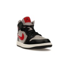 Женские Jordan 1 Mid Black College Grey Gym Red (W)