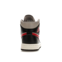 Женские Jordan 1 Mid Black College Grey Gym Red (W)