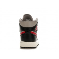 Женские Jordan 1 Mid Black College Grey Gym Red (W)