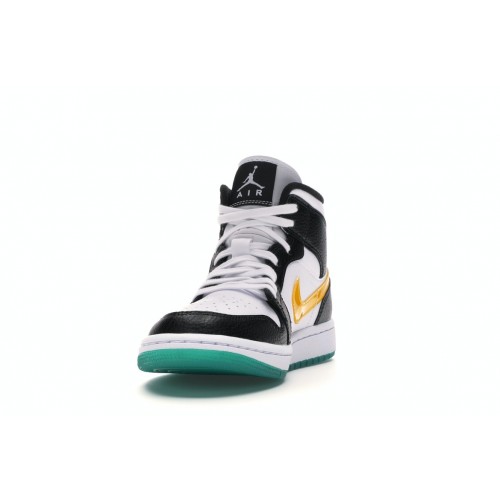 Кроссы Jordan 1 Mid Alternate Swooshes Red Yellow (W) - женская сетка размеров