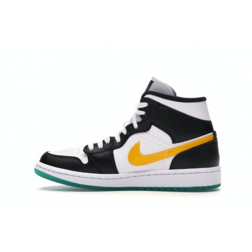Кроссы Jordan 1 Mid Alternate Swooshes Red Yellow (W) - женская сетка размеров