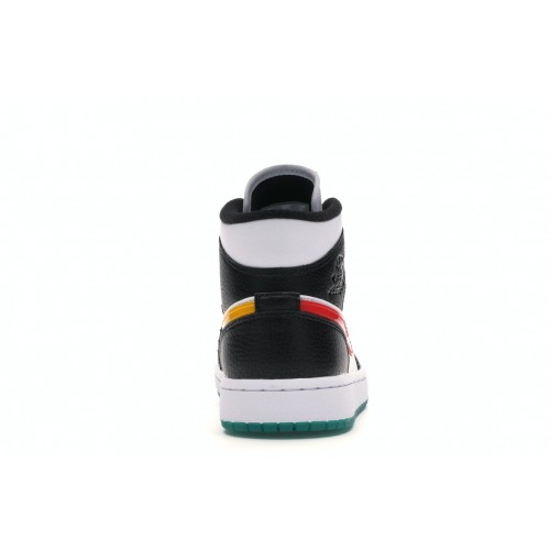 Кроссы Jordan 1 Mid Alternate Swooshes Red Yellow (W) - женская сетка размеров