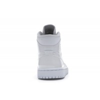 Женские Jordan 1 Mid Triple White Patent Swoosh (W)