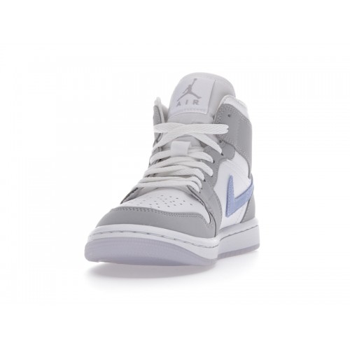 Кроссы Jordan 1 Mid Wolf Grey Aluminum (W) - женская сетка размеров