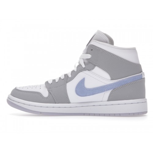 Кроссы Jordan 1 Mid Wolf Grey Aluminum (W) - женская сетка размеров