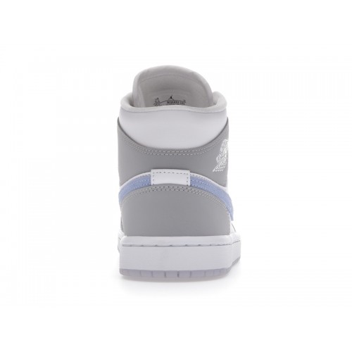 Кроссы Jordan 1 Mid Wolf Grey Aluminum (W) - женская сетка размеров