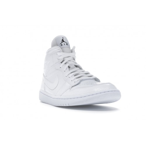 Кроссы Jordan 1 Mid White Snakeskin (W) - женская сетка размеров