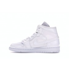 Женские Jordan 1 Mid Triple White (W)