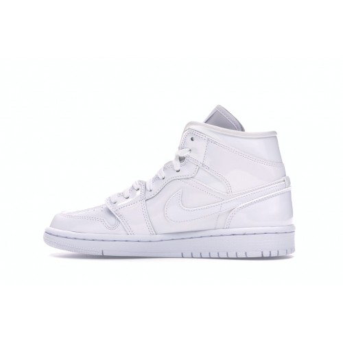 Кроссы Jordan 1 Mid Triple White (W) - женская сетка размеров