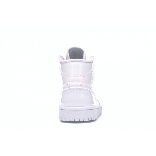 Кроссы Jordan 1 Mid Triple White (W) - женская сетка размеров
