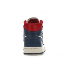 Женские Jordan 1 Mid French Blue Gym Red (W)