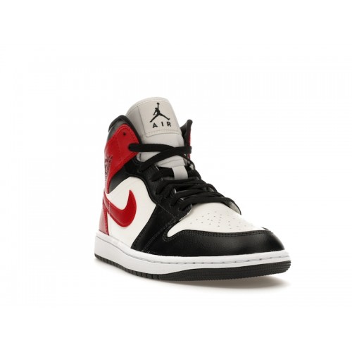 Кроссы Jordan 1 Mid Gym Red Off Noir (W) - женская сетка размеров