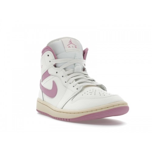 Кроссы Jordan 1 Mid Sail Pink Coconut Milk (W) - женская сетка размеров