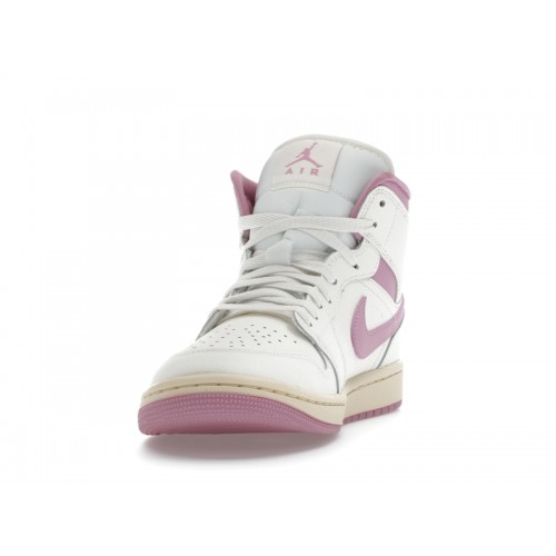 Кроссы Jordan 1 Mid Sail Pink Coconut Milk (W) - женская сетка размеров