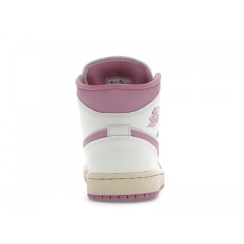 Кроссы Jordan 1 Mid Sail Pink Coconut Milk (W) - женская сетка размеров