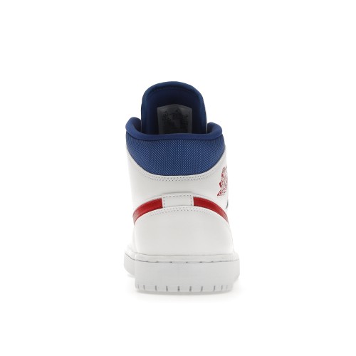 Кроссы Jordan 1 Mid White Red Royal (W) - женская сетка размеров