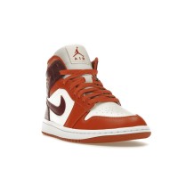 Женские Jordan 1 Mid Dusty Peach Night Maroon (W)