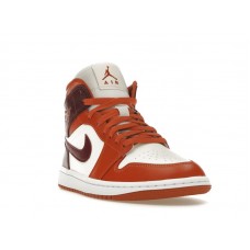 Женские Jordan 1 Mid Dusty Peach Night Maroon (W)