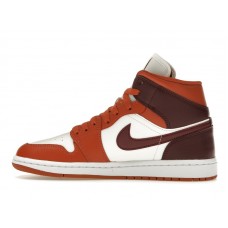 Женские Jordan 1 Mid Dusty Peach Night Maroon (W)