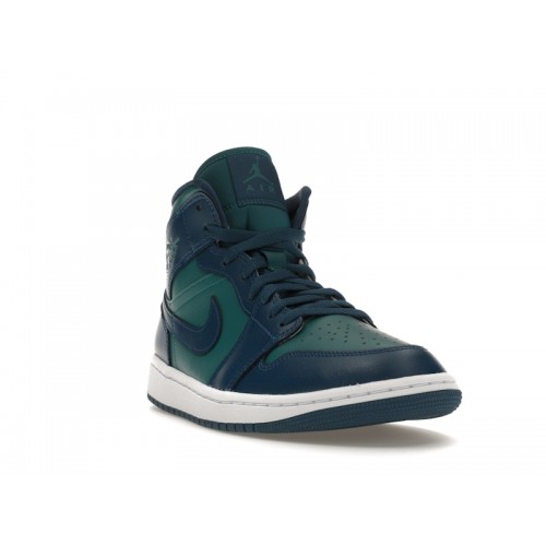 Wmns Air Jordan 1 Mid Teal French Blue - женская сетка размеров