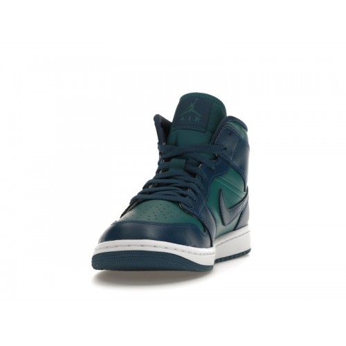 Wmns Air Jordan 1 Mid Teal French Blue - женская сетка размеров
