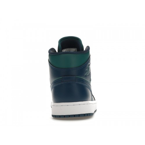 Wmns Air Jordan 1 Mid Teal French Blue - женская сетка размеров