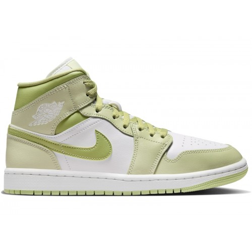 Air Jordan Wmns 1 Mid Olive Aura Lawn Coconut Milk Sail - женская сетка размеров