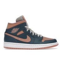 Женские кроссовки Jordan 1 Mid Dark Teal Green (W)