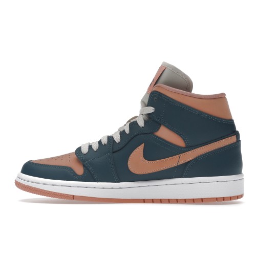 Кроссы Jordan 1 Mid Dark Teal Green (W) - женская сетка размеров