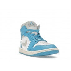 Женские Jordan 1 Mid Dark Powder Blue White Sail Neutral Grey (W)