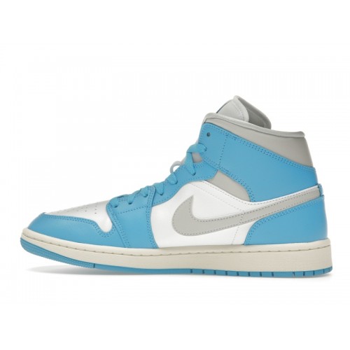 Wmns Air Jordan 1 Mid Dark Powder Blue - женская сетка размеров