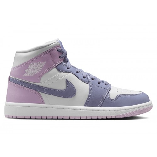 Кроссы Jordan 1 Mid Indigo Haze Doll White (W) - женская сетка размеров