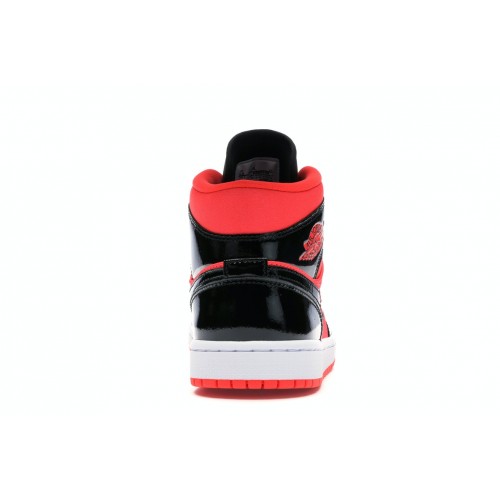 Кроссы Jordan 1 Mid Hot Punch Black (W) - женская сетка размеров