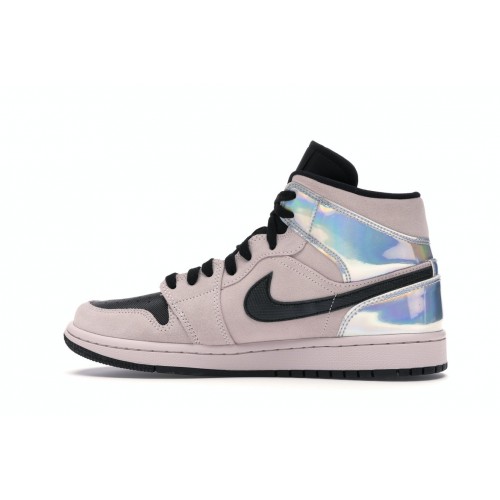 Кроссы Jordan 1 Mid Dirty Powder Iridescent (W) - женская сетка размеров