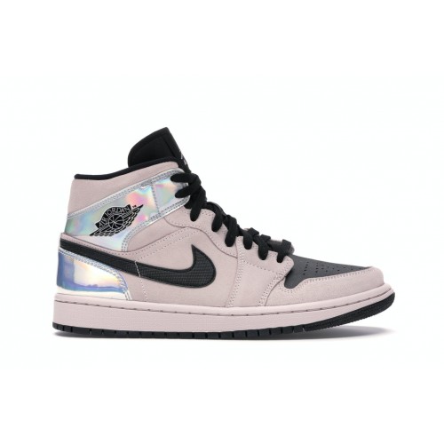 Кроссы Jordan 1 Mid Dirty Powder Iridescent (W) - женская сетка размеров