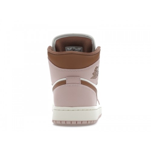 Кроссы Jordan 1 Mid Pink Oxford Brown (W) - женская сетка размеров